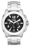 Fossil Modern Machine Black Dial Silver Steel Strap Watch for Men - FS4926