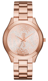 Michael Kors Slim Runway Rose Gold Dial Rose Gold Steel Strap Watch for Women - MK3591