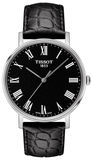 Tissot Everytime Medium Black Dial Black Leather Strap Watch For Men - T109.410.16.053.00