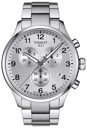 Tissot Chrono XL Classic Silver Dial Silver Steel Strap Watch For Men - T116.617.11.037.00