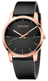 Calvin Klein City Quartz Black Dial Black Leather Strap Watch for Men - K2G2G6CZ