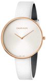 Calvin Klein Full Moon White Dial White Leather Strap Watch for Women - K8Y236L6