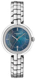 Tissot T Lady Flamingo Blue Mother of Pearl Dial Silver Steel Strap Watch For Women - T094.210.11.121.00