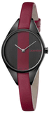 Calvin Klein Rebel Red Black Dial Red Leather Strap Watch for Women - K8P237U1