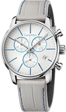 Calvin Klein City Chronograph White Dial White Leather Strap Watch for Men - K2G271Q4