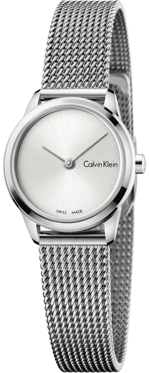 Calvin Klein Minimal White Dial Silver Mesh Bracelet Watch for Women - K3M231Y6