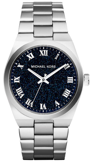 Michael Kors Channing Midnight Blue Dial Silver Steel Strap Watch for Women - MK6113