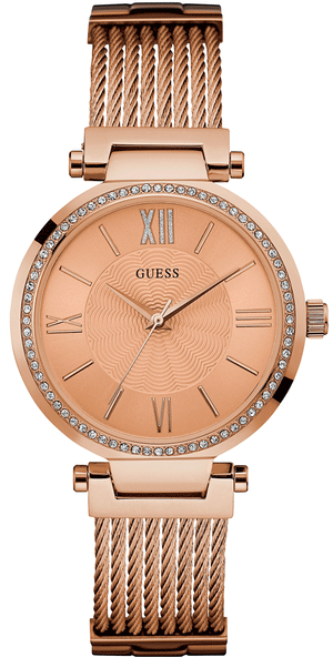 Guess Soho Rose Gold Dial Stainless Steel Watch For Women - W0638L4