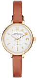 Marc Jacobs Sally White Dial Brown Leather Strap Watch for Women - MBM1351