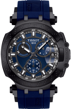 Tissot T Race Chronograph Blue Dial Blue Silicon Strap Watch For Men - T115.417.37.041.00