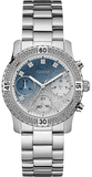 Guess Confetti Diamonds Blue Dial Silver Steel Strap Watch for Women - W0774L6