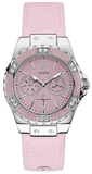 Guess Limelight Quartz Diamonds Pink Dial Pink Denim Strap Watch For Women - W0775l15