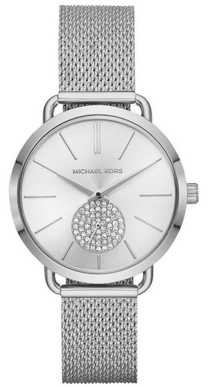 Michael Kors Portia Silver Dial Silver Mesh Bracelet Watch for Women - MK3843