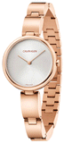 Calvin Klein Wavy White Dial Rose Gold Steel Strap Watch for Women - K9U23646