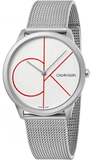 Calvin Klein Minimal White Dial Silver Mesh Bracelet Watch for Men - K3M51152