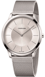 Calvin Klein Minimal White Dial Silver Mesh Bracelet Watch for Men - K3M22126