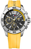 Tommy Hilfiger Sports Multifunction Black Dial Yellow Rubber Strap Watch for Men - 1791144