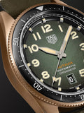 Tag Heuer Autavia Calibre 5 Automatic 42mm Olive Green Dial Leather Strap Watch for Men - WBE5190.FC8268