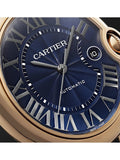 Cartier Ballon Bleu De Cartier Blue Dial Blue Leather Strap Watch for Men - WGBB0036