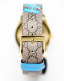 Gucci G Timeless Disney Donald Duck Brown Dial Brown Leather Strap Watch For Women - YA1264167