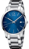 Calvin Klein City Blue Dial Silver Steel Strap Watch for Men - K2G2G14N