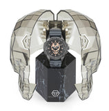 Philipp Plein The Skull Grey Dial Grey Stainless Steel Strap Watch For Men- PWAAA2324