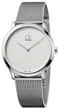 Calvin Klein Minimal White Dial Silver Mesh Bracelet Watch for Men - K3M2112Y