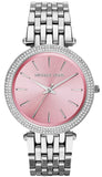 Michael Kors Darci Crystal Pink Dial Silver Stainless Steel Strap Watch for Women - MK3352