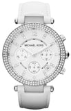 Michael Kors Parker White Dial White Leather Strap Watch for Women - MK2277