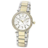 Michael Kors Parker White Dial Two Tone Steel Strap Watch for Women - MK6055