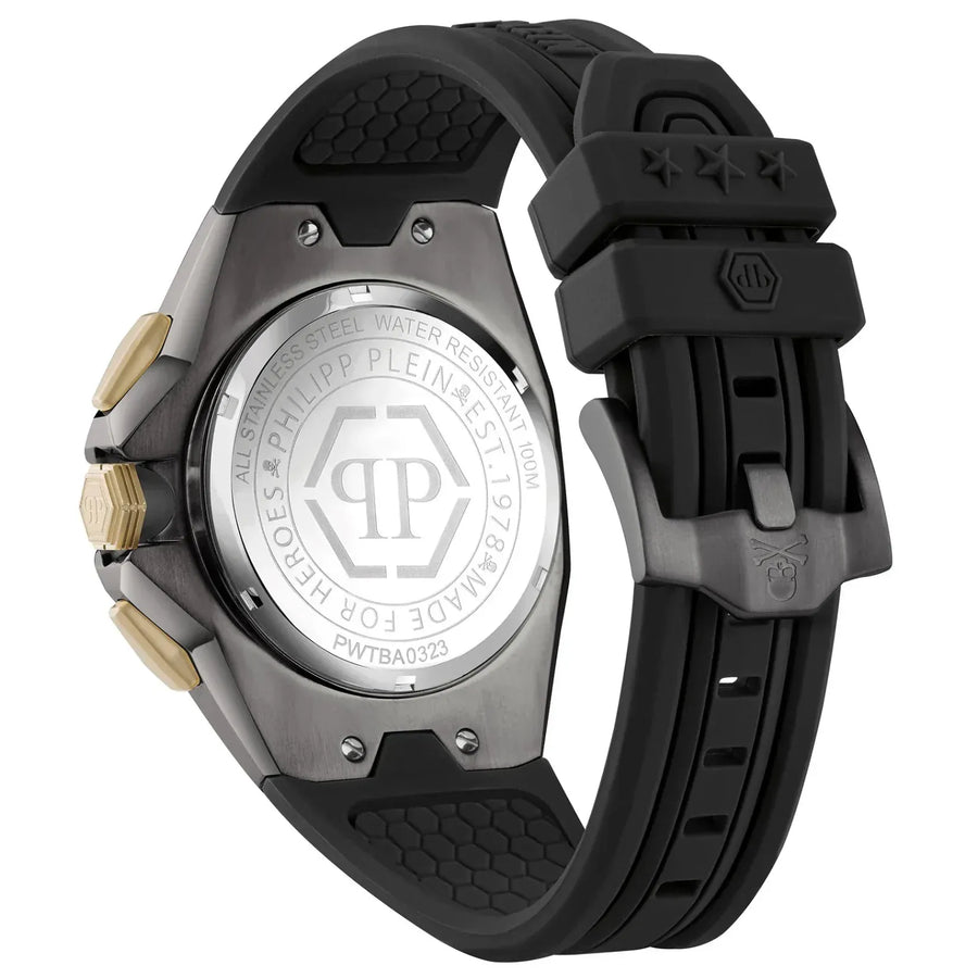 Philipp Plein Octagon Black Dial Black Silicone Strap Watch for Men - PWTBA0323