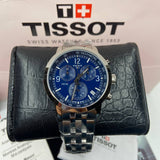 Tissot PRC 200 Chronograph Quartz Blue Dial Silver Steel Strap Watch For Men - T114.417.11.047.00