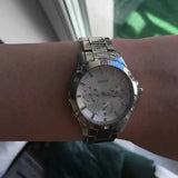 Guess Mist Quartz Silver Dial Silver Steel Strap Watch For Women - W0443L1