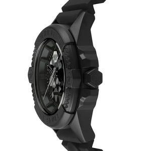 Philipp Plein The Skull Black Dial Black Silicone Strap Watch for Men - PWAAA0721