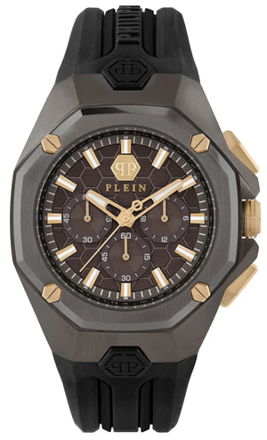 Philipp Plein Octagon Black Dial Black Silicone Strap Watch for Men - PWTBA0323