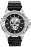 Philipp Plein The Skull Black Dial Black Silicone Strap Watch for Men - PWAAA0121