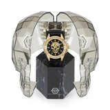 Philipp Plein The Skull Gold Dial Black Silicone Strap Watch for Men - PWAAA0221