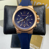 Michael Kors Dylan Blue Dial Blue Rubber Strap Watch for Men - MK8295