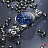 Tissot PRC 200 Chronograph Quartz Blue Dial Silver Steel Strap Watch For Men - T114.417.11.047.00