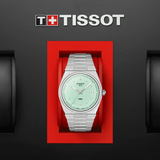 Tissot PRX Quartz Light Green Dial Silver Steel Strap Watch for Men - T137.410.11.091.01