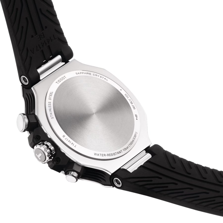 Tissot T Race Chronograph White Dial Black Rubber Strap Watch For Men - T141.417.17.011.00