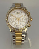 Michael Kors Brinkley Chronograph Silver Dial Two Tone Steel Strap Watch for Women - MK6188