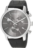 Calvin Klein City Chronograph Black Dial Black Leather Strap Watch for Men - K2G271C3