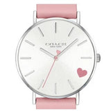 Coach Perry Silver Dial Pink Leather Strap Watch for Women - 14503516