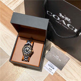 Coach Preston Black Dial Black Steel Strap Watch for Women - 14503461