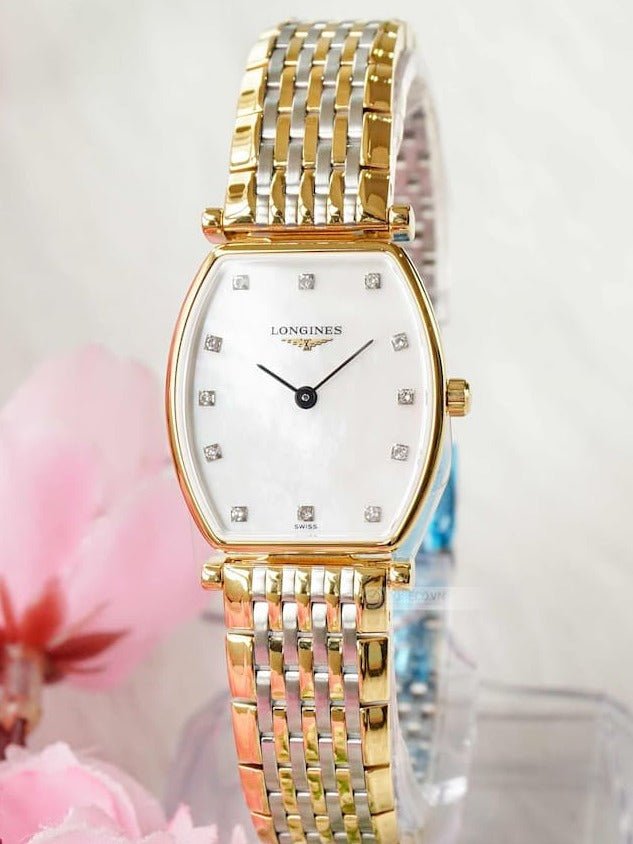 Longines La Grande Classique White Dial Two Tone Mesh Bracelet Watch for Women - L4.205.2.87.7