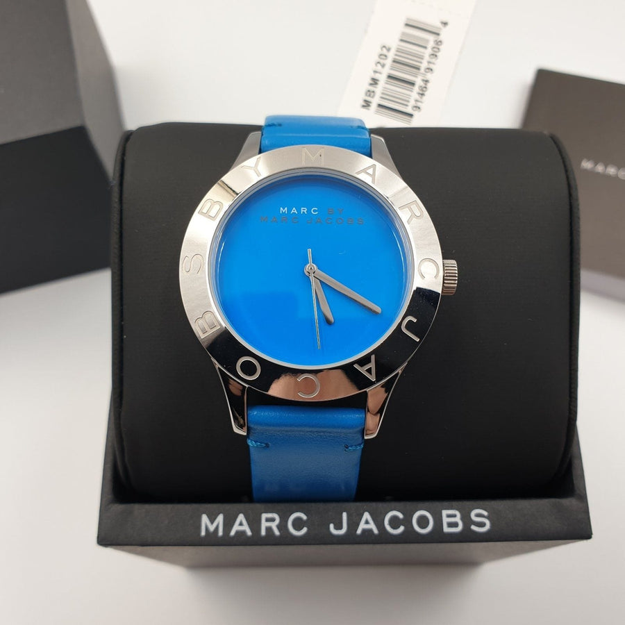 Marc Jacobs Blade Blue Dial Blue Leather Strap Watch for Women - MBM1202