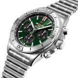 Breitling Chronomat B01 42mm Green Dial Silver Steel Strap Watch for Men - AB01343A1L1A1