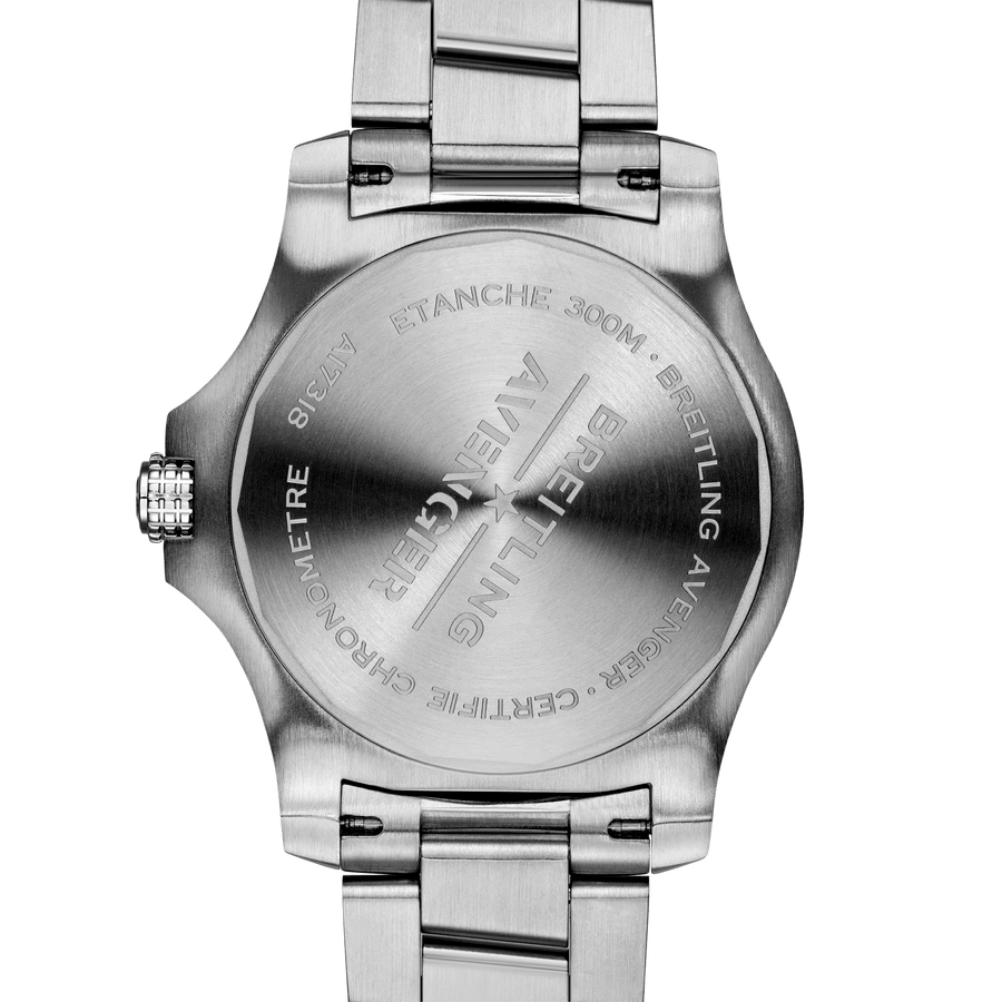 Breitling Avenger Automatic 43mm Black Dial Silver Steel Strap Watch for Men - A17318101B1A1