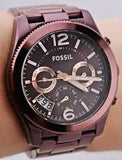 Fossil Perfect Boyfriend Multifunction Maroon Dial Maroon Steel Strap Watch for Women - ES4110